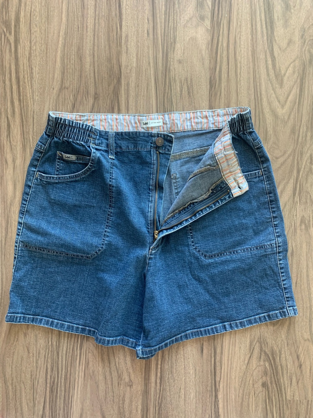 Lee Blue Denim Shorts with Elastic Waist